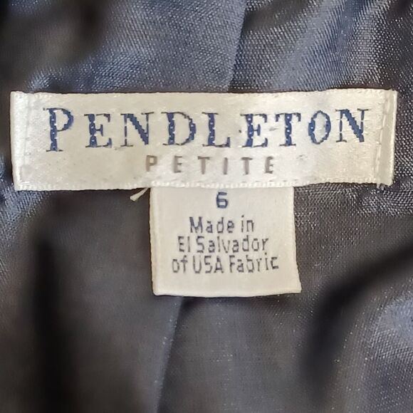 Pendleton women's 6 fatigue navy blue virgin wool jacket - Picture 5 of 7
